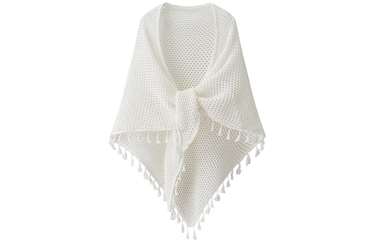 优幽兰 百搭简约高级感素雅时尚新中式旗袍外搭薄款文艺气质镂空日常可穿 粘纤 披肩 女款