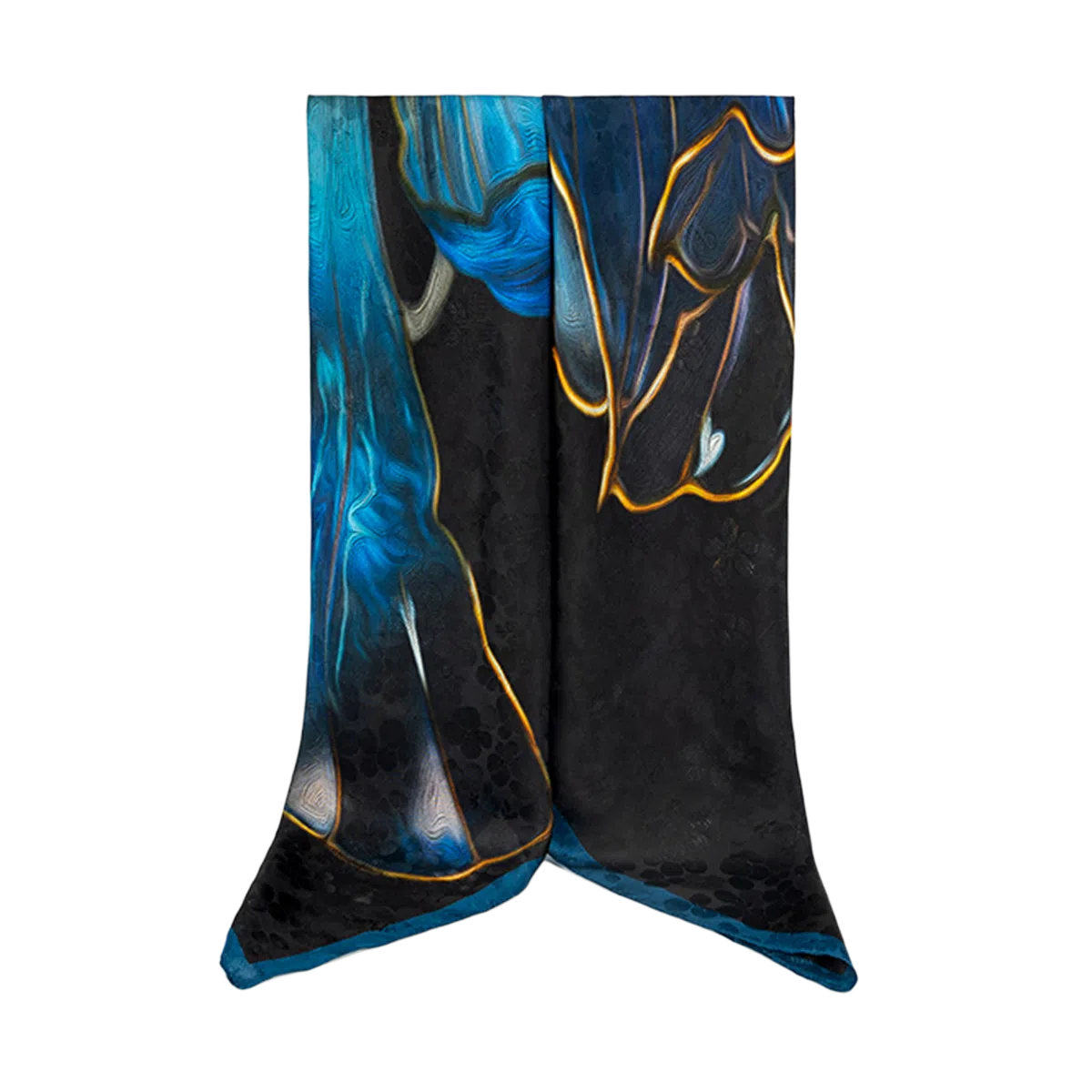 一米画纱 轻奢复古花卉图案花萝真丝喷绘优雅气质丝绸旗袍 桑蚕丝 丝巾 女款