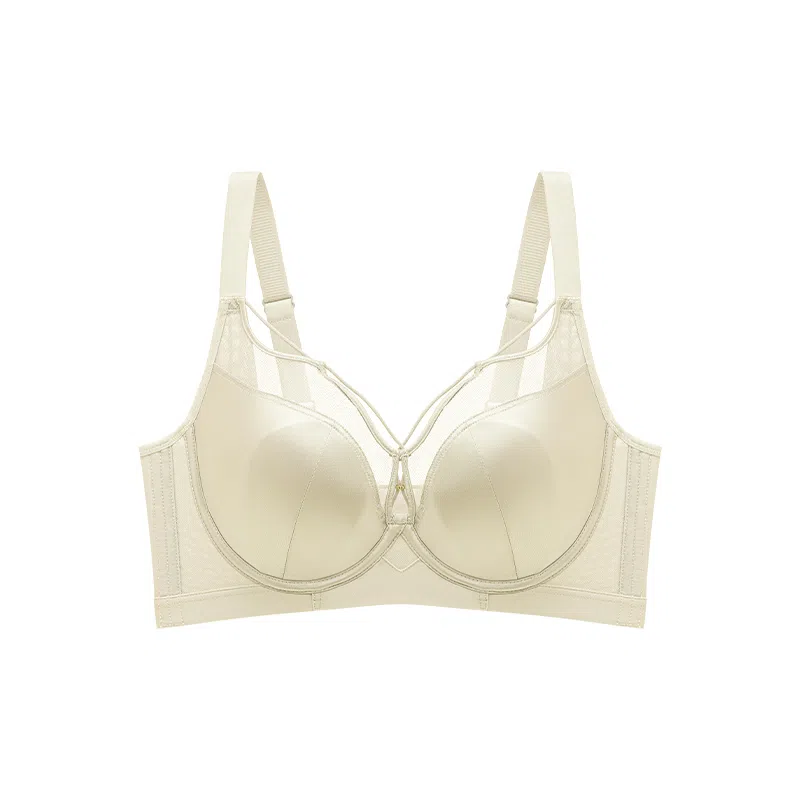 欧迪芬 超薄兔耳朵薄杯透气包容显瘦收副乳调整型女内衣软钢圈聚拢防下垂舒适无痕无压迫蚕丝抗菌文胸 女款