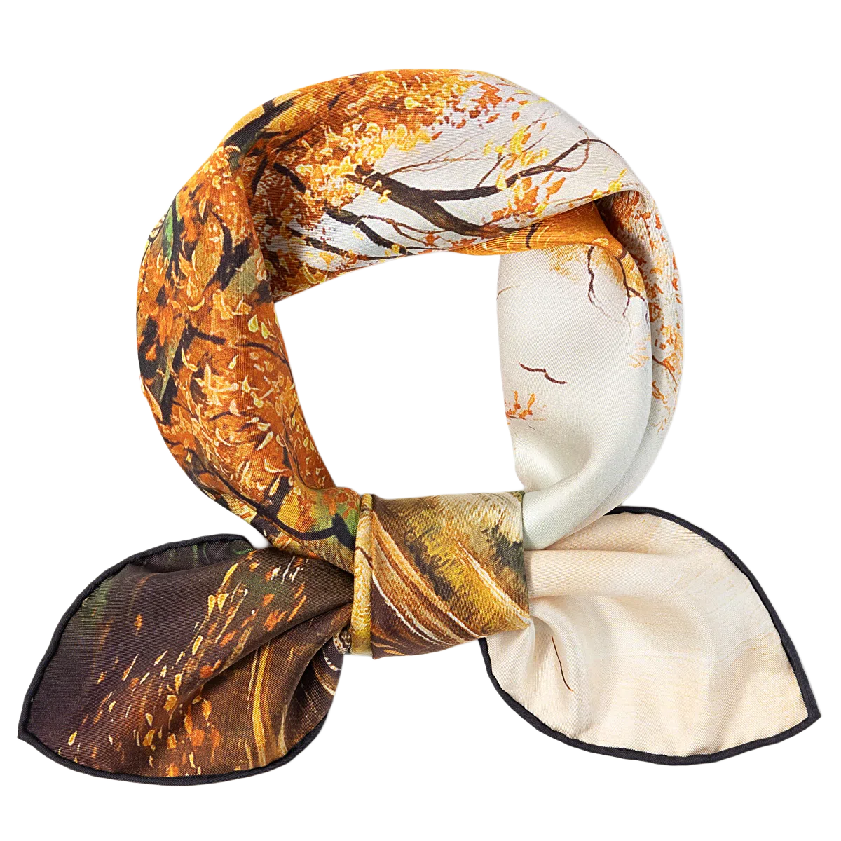 一米画纱 中式国风高雅山茶花系列斜纹中方巾双面西装领巾优雅 桑蚕丝 丝巾 女款