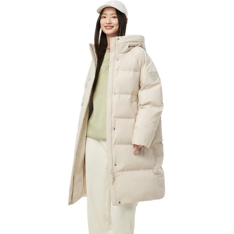 坦博尔 中长款连帽加厚通勤面包羽绒服 女款