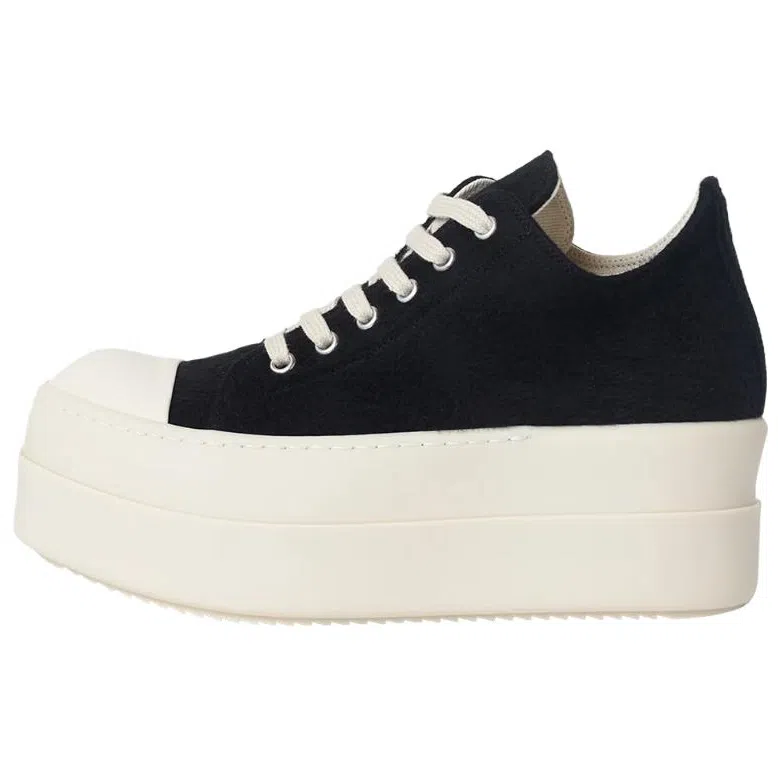 Rick Owens DRKSHDW Twill Platform Low Sneakers Black