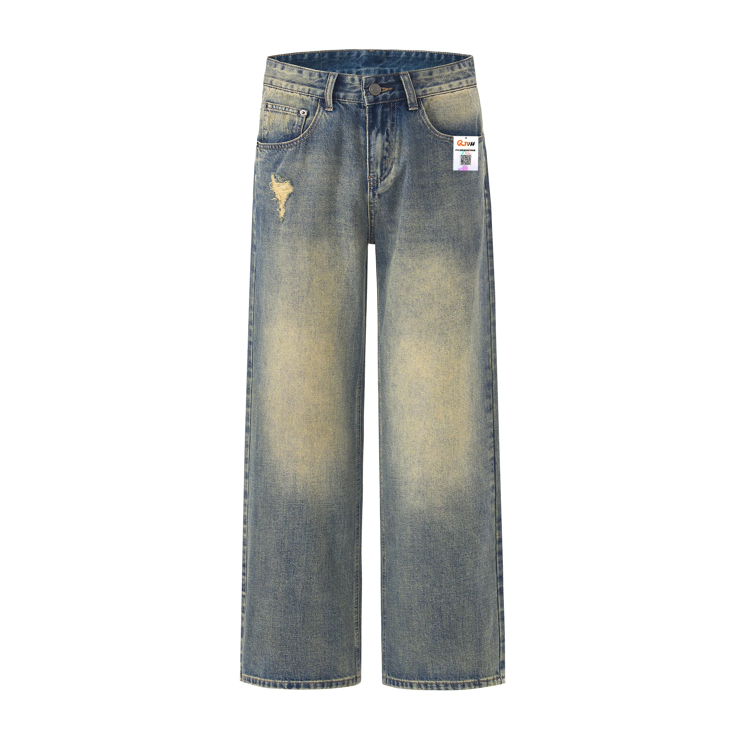 RTVH Vintage Washed Loose Straight Jeans