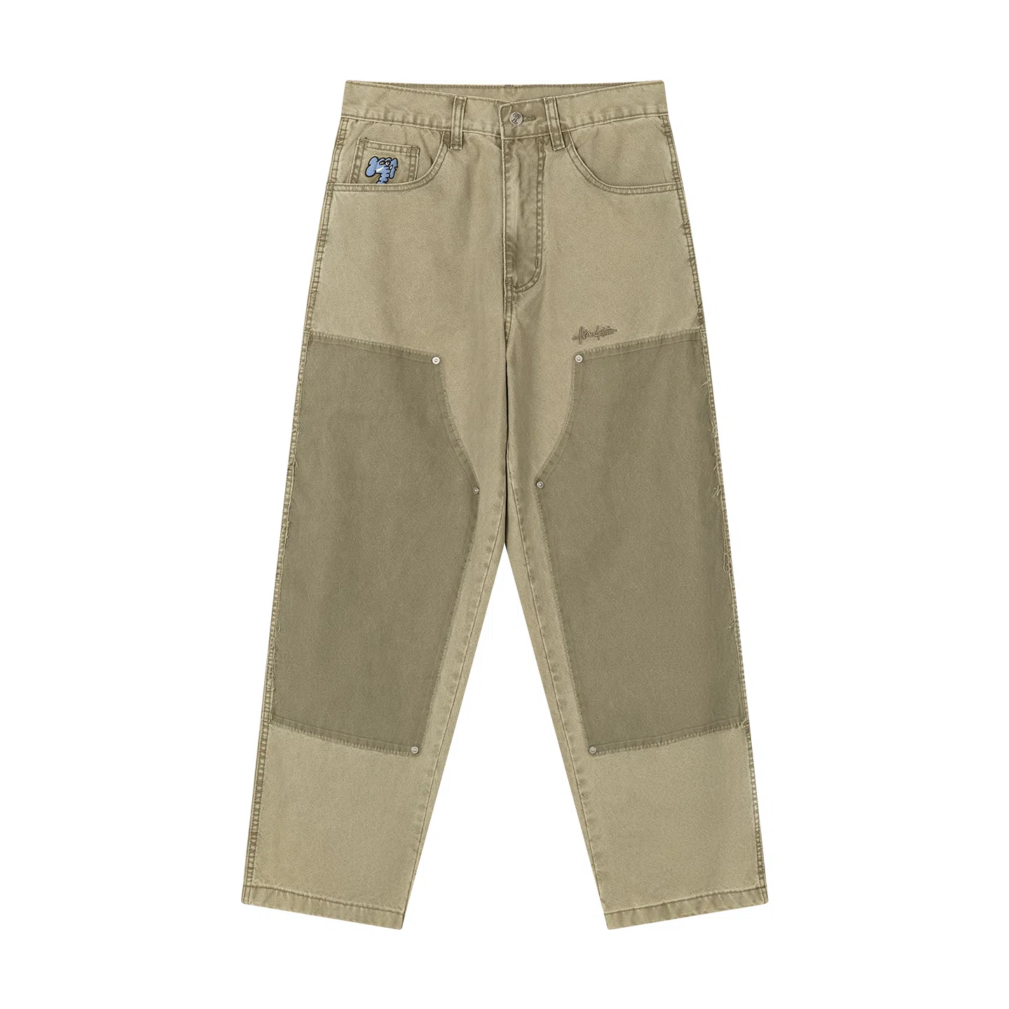 MIND ERROR Colorblock Carpenter Embroidered Jeans