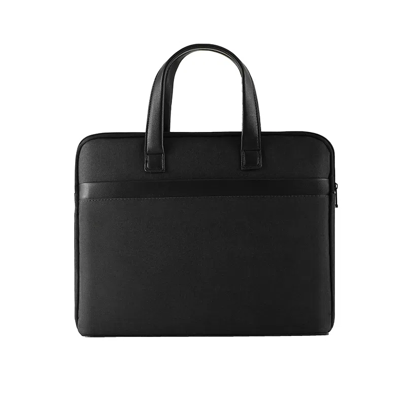 老人头 商务休闲简约时尚上班通勤手提单肩斜挎包 织物 公文包 常规 男款 灰黑色