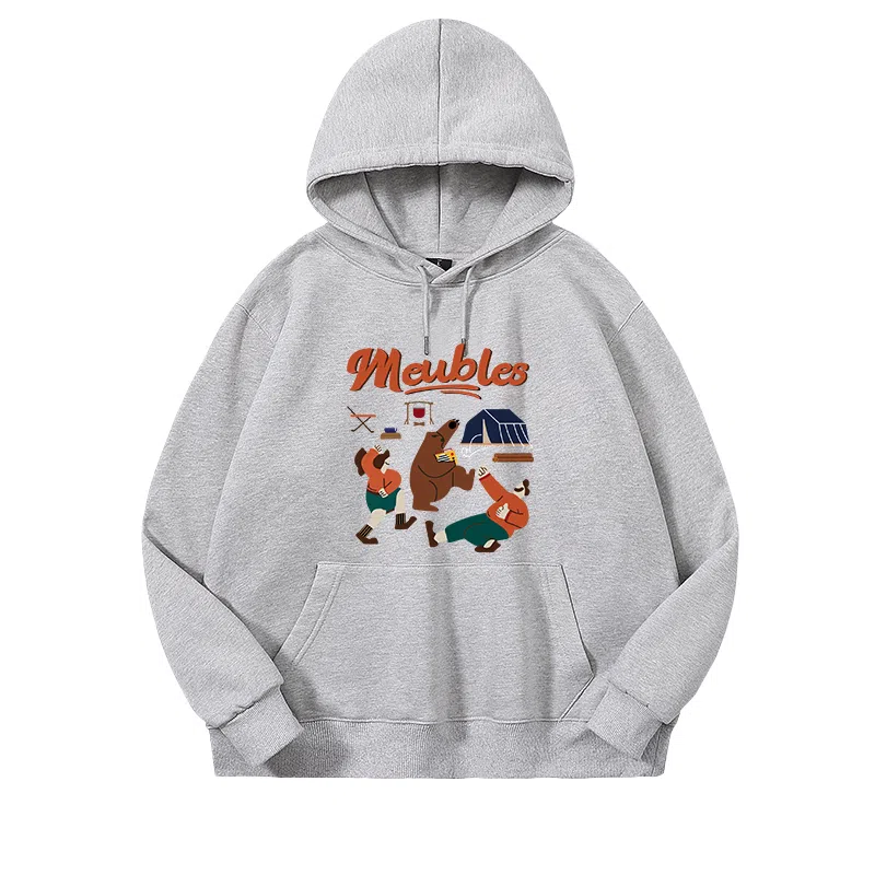 莫代尔 秋冬个性百搭嘻哈街头风设计感复古加宽简约连帽款卫衣外出可穿打底衣 男女同款