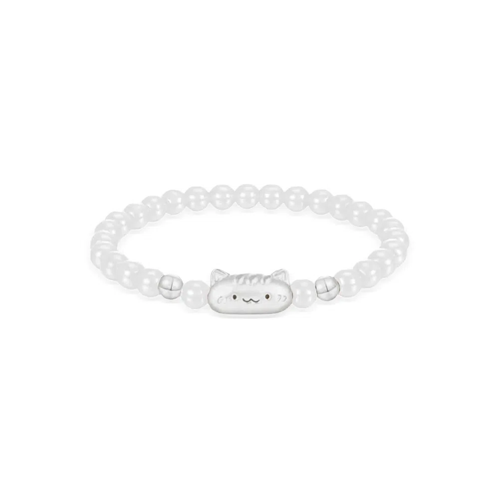 【S999足银纯银 高品质】 七七银饰 法棍猫 卡通萌趣可爱经典时尚小众 轻奢精致 转运珠时尚温柔气质百搭 好运 玛瑙 手串 男女同款情侣款