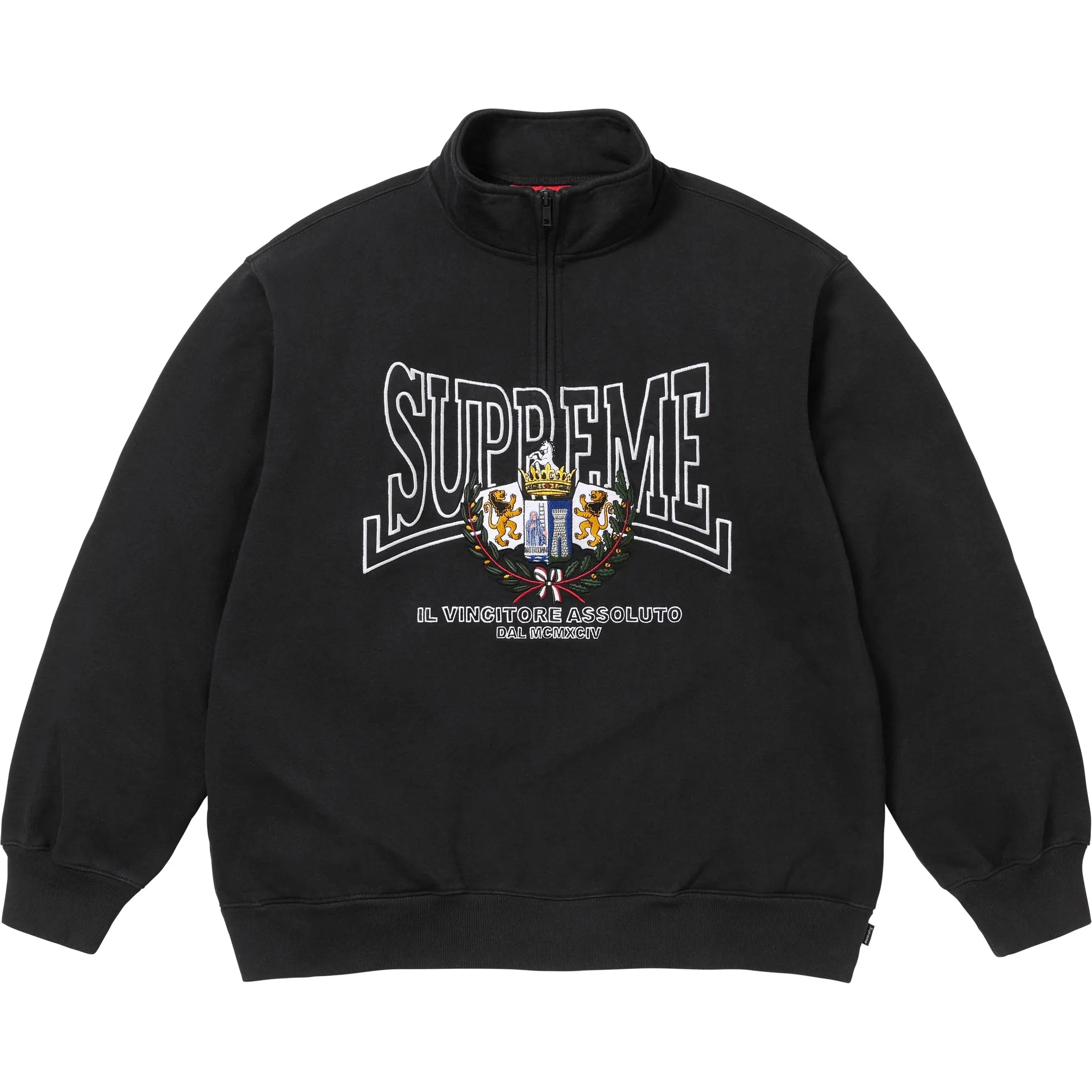 Supreme FW25 WEEK3 Crest Appliqu Half Zip Pullover