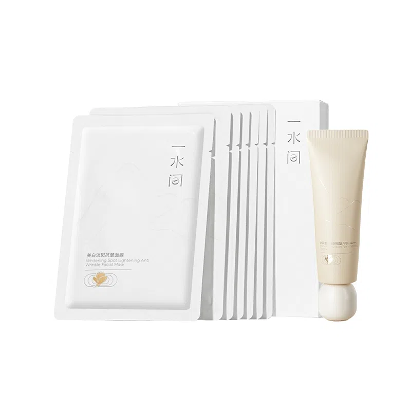 一水间 面膜洁面组合套装 晒后修复滋润美白防晒 精简护肤  夏季必备组合 面膜/洗面奶/防晒套装