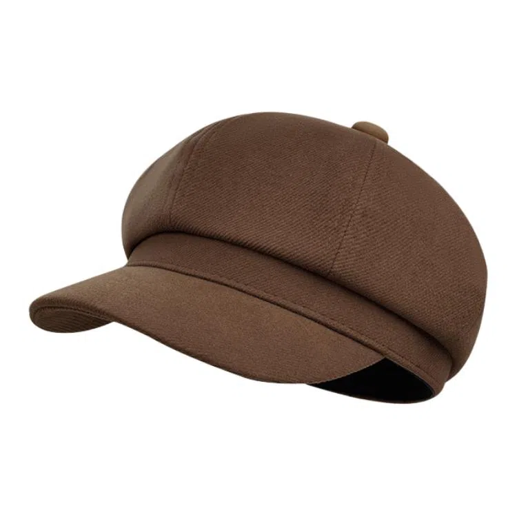 山一丸 英伦八角帽纯色显脸小文艺画家帽报童帽 涤纶 贝雷帽 女款