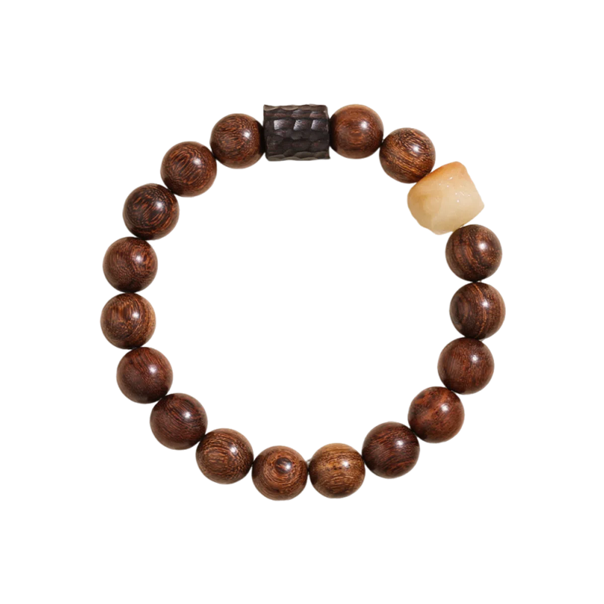 【时来运转】 色菲尔 国潮醒狮串珠 小众设计新中式时尚纹理复古文玩转运珠学生霸气招财平安日常通勤盘玩好运 檀木 手串 男女同款情侣款