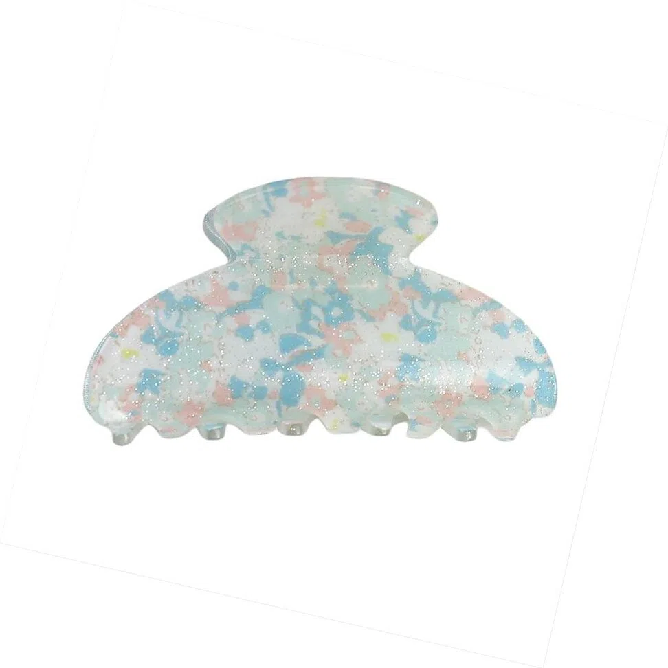 彤彤兔 闪碎花抓夹大号清新雏菊后脑勺盘发鲨鱼夹发饰 亚克力 发夹 女款