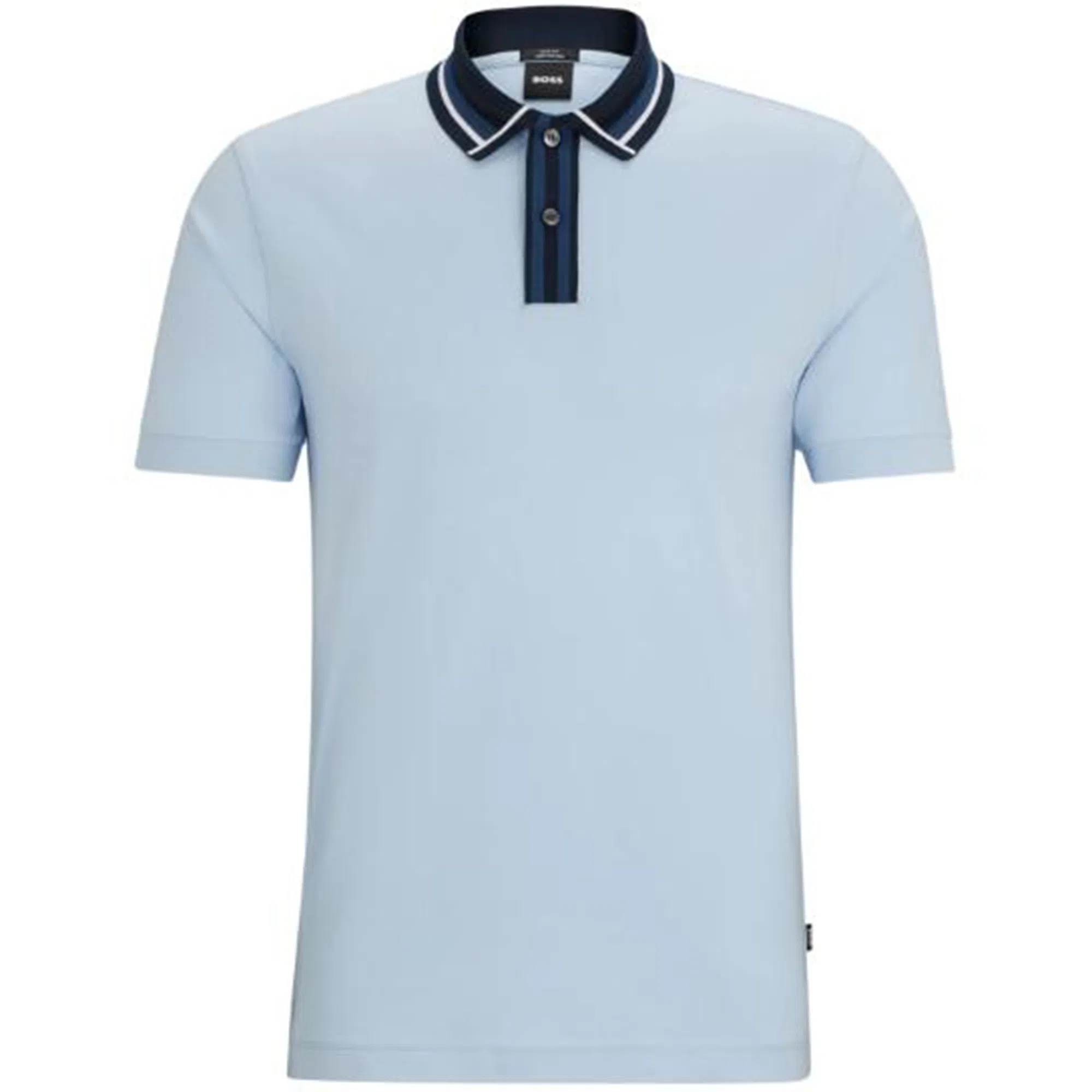 HUGO BOSS Mercerised-Cotton Slim-Fit Polo Shirt With Contrast Stripes Polo