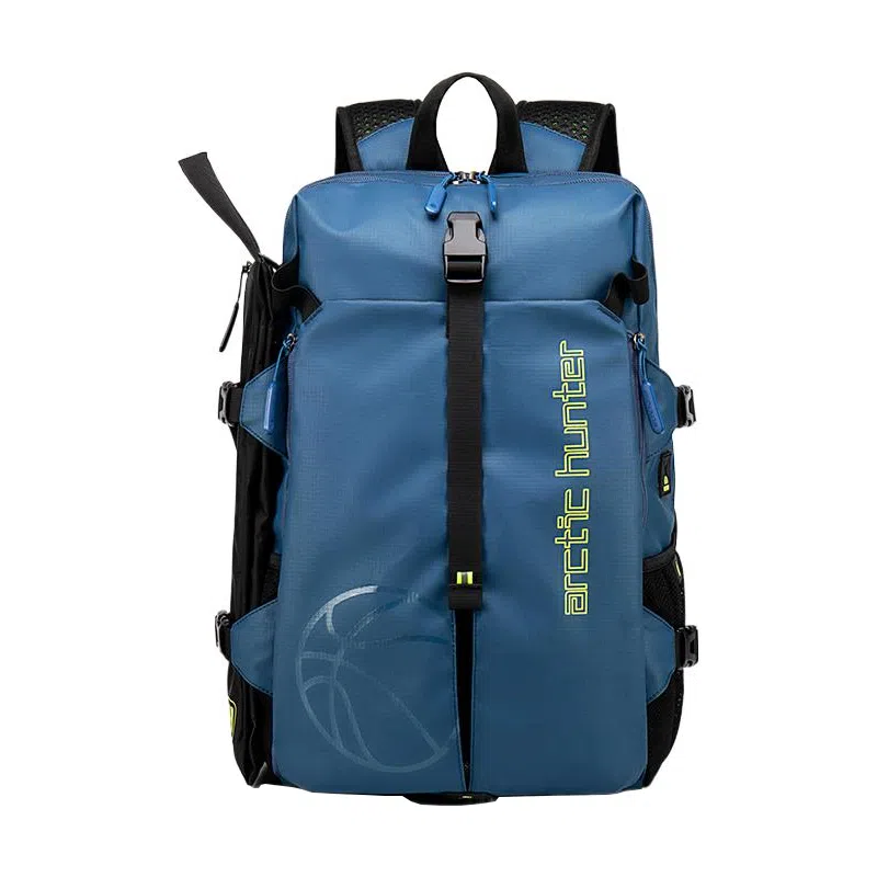 北极猎人 多功能运动收纳男大容量学生拉链搭扣开合 锦纶 篮球包足球健身包训练包书包背包双肩包 大号 男款 黑色/灰色/蓝色