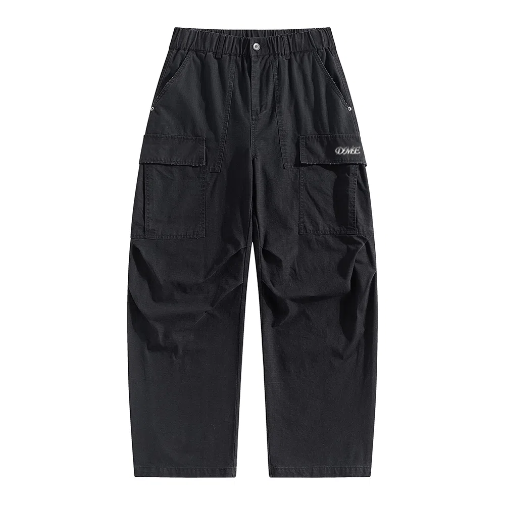 【dme】 日系简约纯色宽松直筒裤子秋季百搭潮流美式复古阔腿裤春秋修饰腿型长裤休闲纯棉工装裤 男女同款