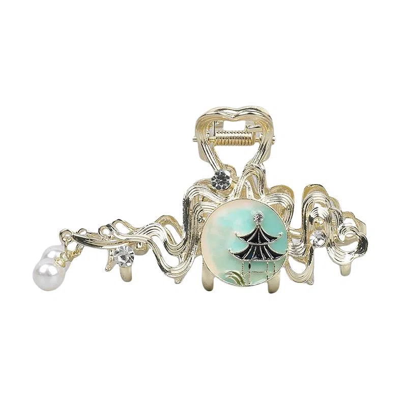 彤彤兔 中国风古典琵琶蝴蝶抓夹盘发发饰后脑勺夹子#好运 锌合金 发夹 女款