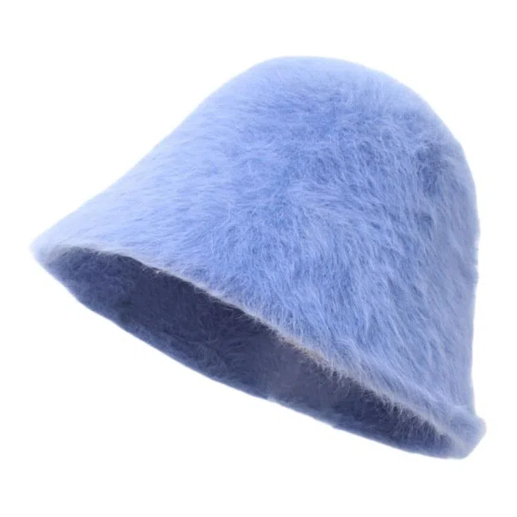 山一丸 保暖韩系时尚纯色毛茸茸防寒护耳#好运 兔毛混纺 渔夫帽 女款