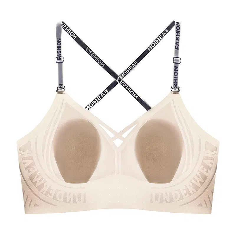 欧迪芬 亲肤运动大胸显小收副乳防下垂上托无钢圈果冻条轻盈舒适聚拢简约纯色无痕自然文胸 女款