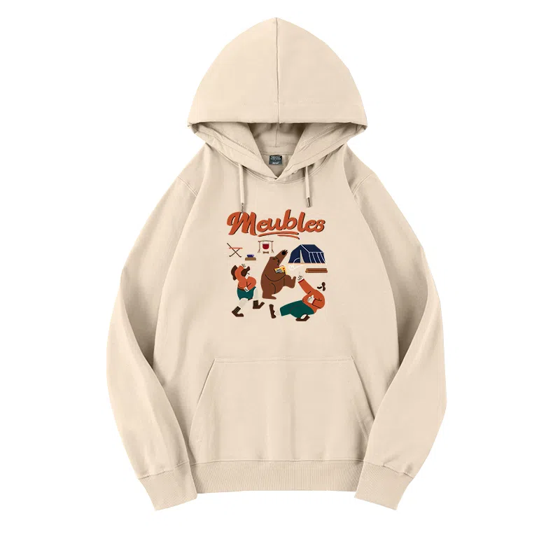 莫代尔 秋冬个性百搭嘻哈街头风设计感复古加宽简约连帽款卫衣外出可穿打底衣 男女同款