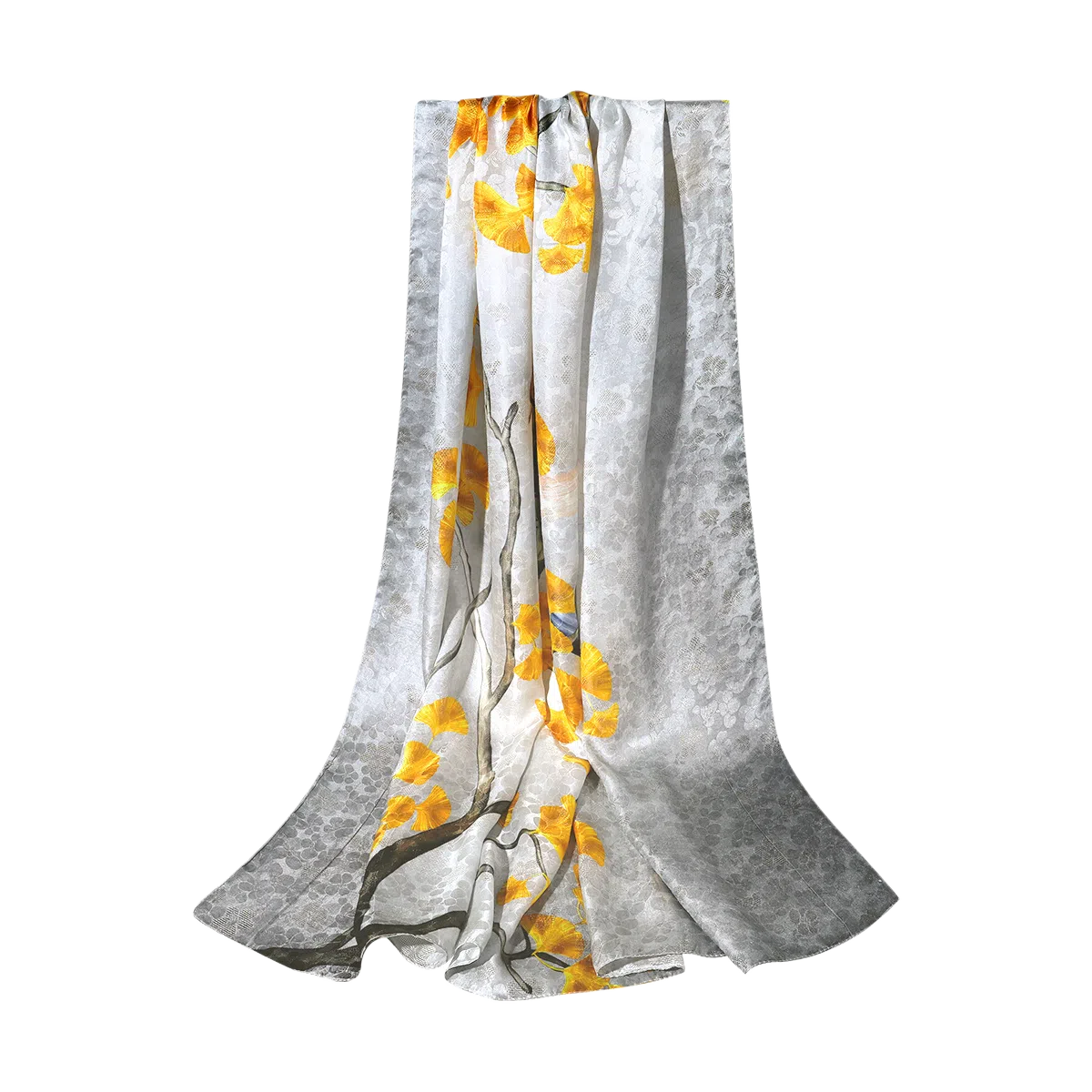 一米画纱 国风古典花卉真丝高级感提花浪漫色彩长巾外出轻盈飘逸披肩 桑蚕丝 丝巾 女款