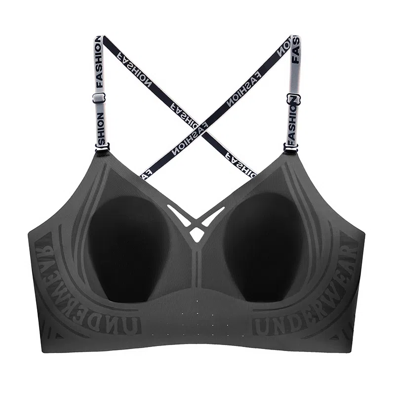 欧迪芬 亲肤运动大胸显小收副乳防下垂上托无钢圈果冻条轻盈舒适聚拢简约纯色无痕自然文胸 女款