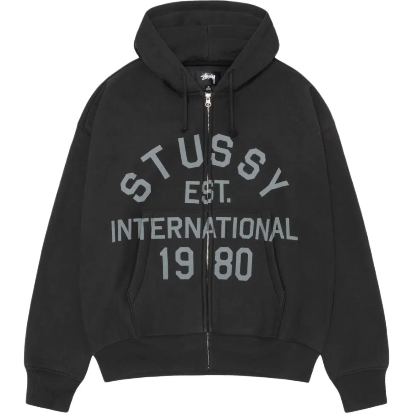 Stussy FW25 ESTABLISHED ZIP HOODIE logo