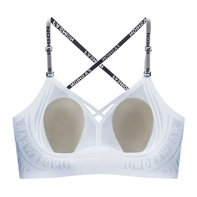 欧迪芬 亲肤运动大胸显小收副乳防下垂上托无钢圈果冻条轻盈舒适聚拢简约纯色无痕自然文胸 女款