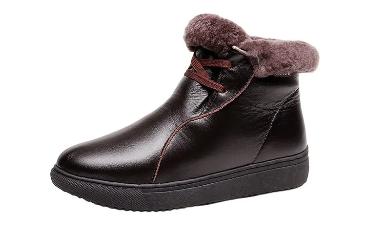 果洛菲 牛皮 加绒保暖防水耐磨 短靴 男女同款