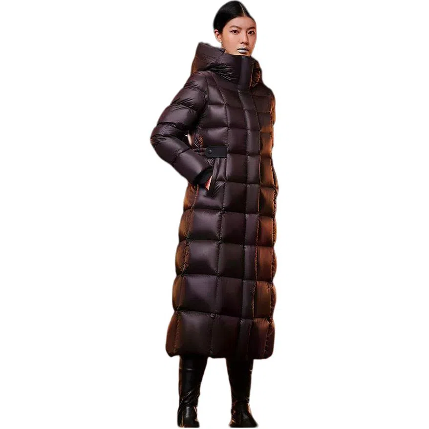 坦博尔 修身百搭高充绒纯色长袖羽绒服 女款