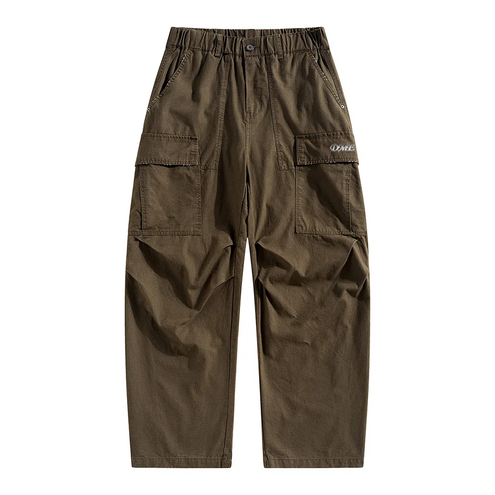 【dme】 日系简约纯色宽松直筒裤子秋季百搭潮流美式复古阔腿裤春秋修饰腿型长裤休闲纯棉工装裤 男女同款