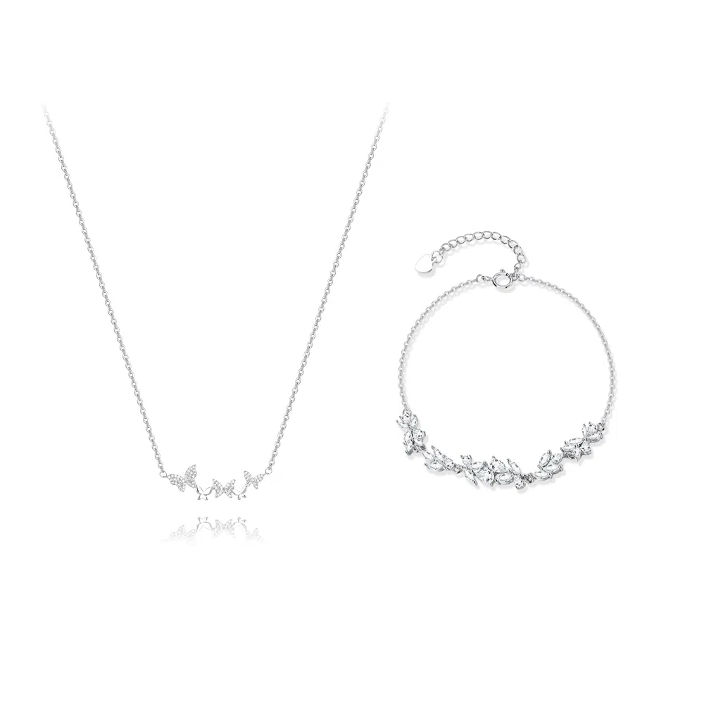 【纯银999 | 星光蝴蝶】 凤祥囍事 老凤祥 经典百搭小众设计高级感学生日常简约精致轻奢通勤极简约会温柔气质可调节锁骨链 足银 项链 女款