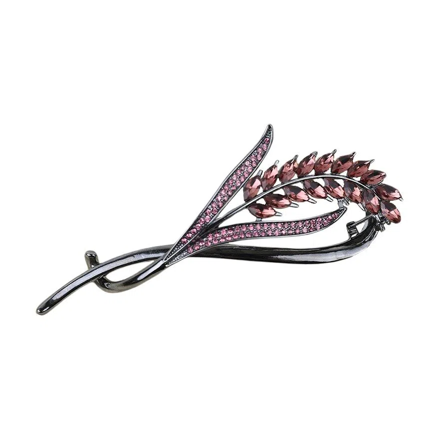 彤彤兔 古风麦穗扭扭夹时尚气质后脑勺一字夹头饰 锌合金 发夹 女款