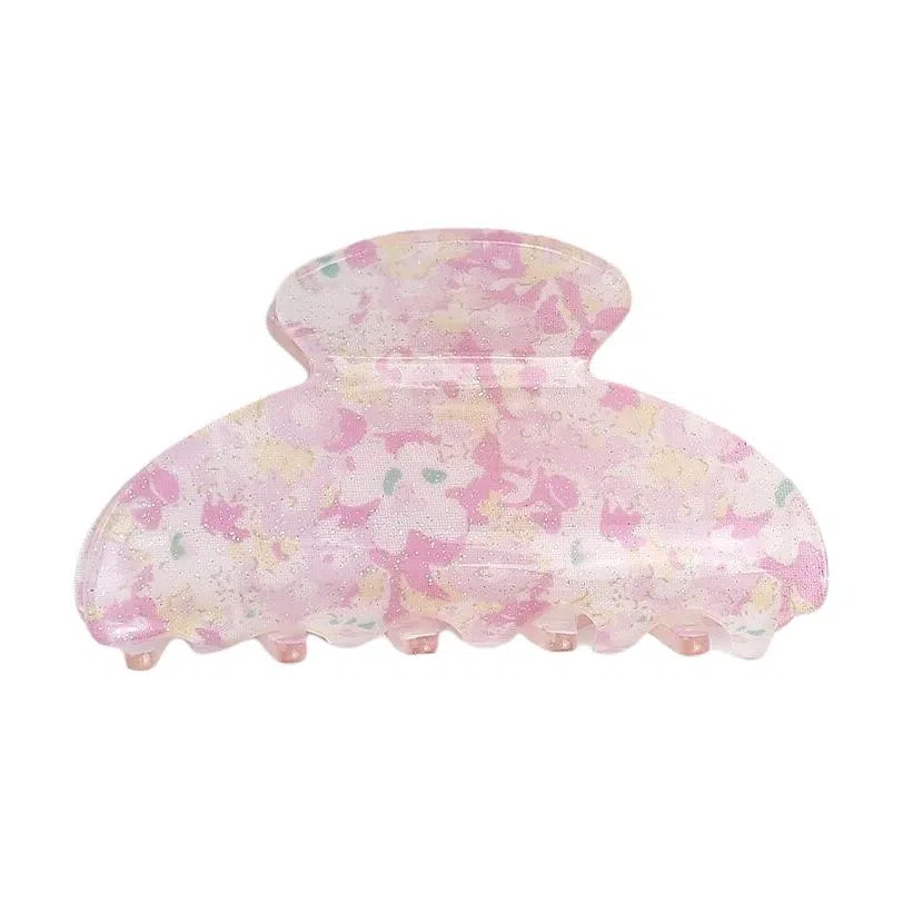 彤彤兔 闪碎花抓夹大号清新雏菊后脑勺盘发鲨鱼夹发饰 亚克力 发夹 女款