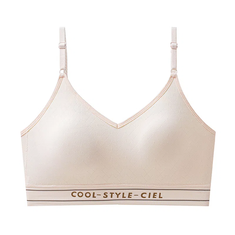 欧迪芬 轻便凉感运动大胸显小收副乳防下垂上托无钢圈果冻条轻盈舒适聚拢简约纯色无痕自然防震稳固文胸 女款