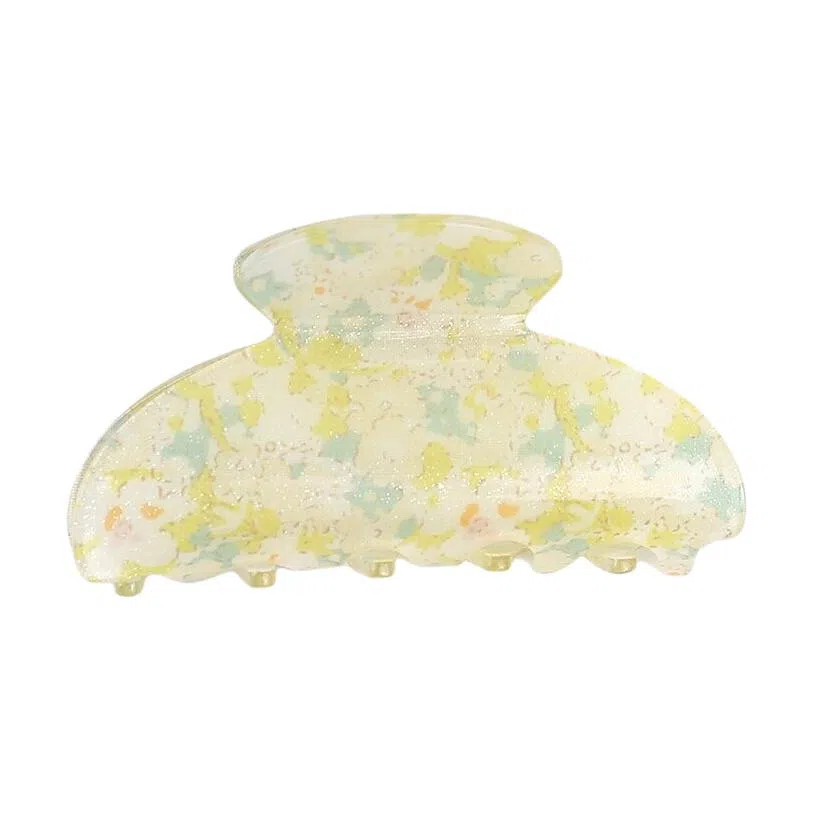 彤彤兔 闪碎花抓夹大号清新雏菊后脑勺盘发鲨鱼夹发饰 亚克力 发夹 女款