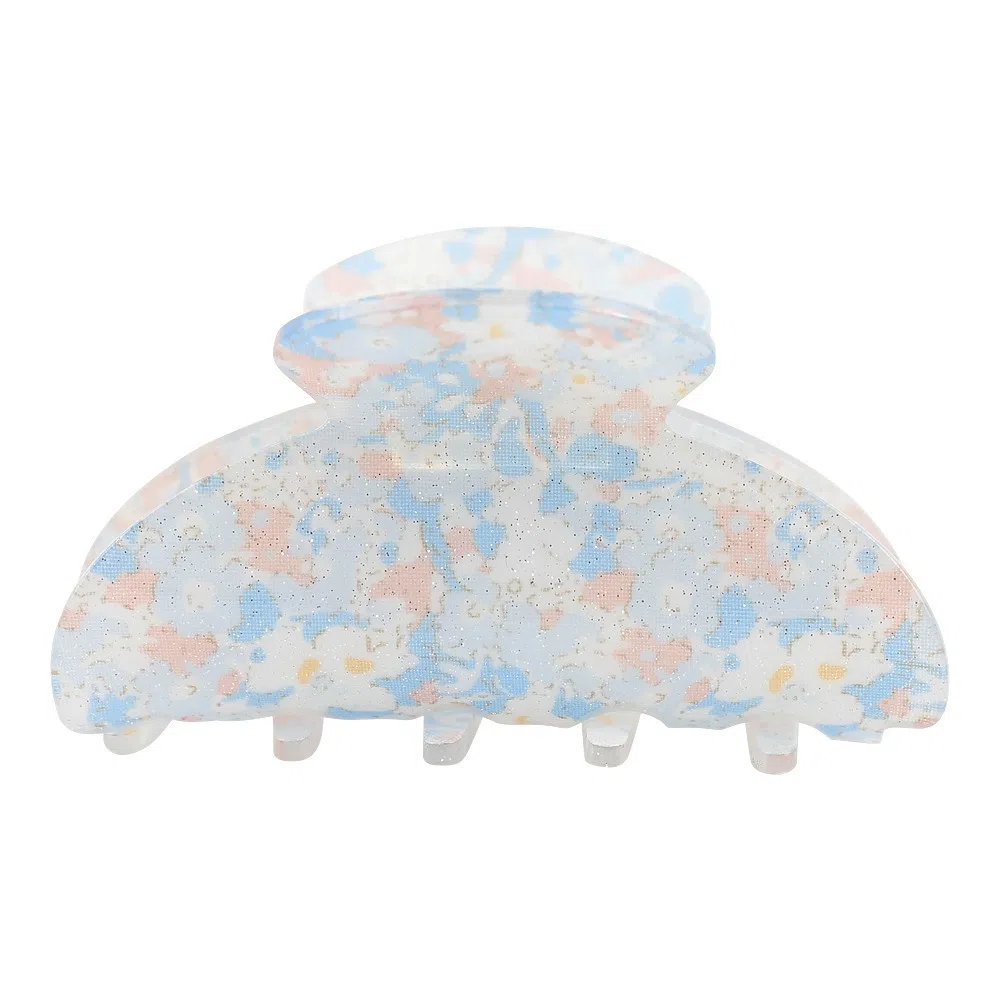 彤彤兔 闪碎花抓夹大号清新雏菊后脑勺盘发鲨鱼夹发饰 亚克力 发夹 女款