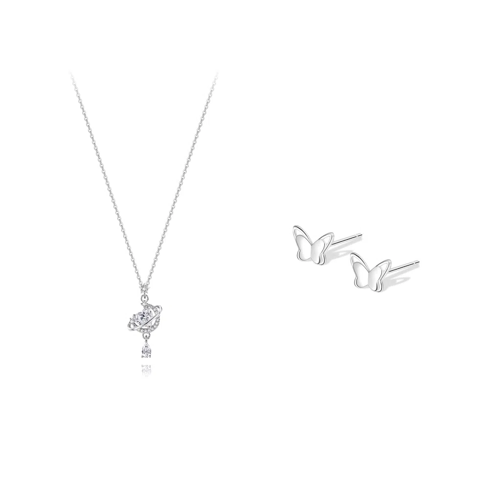 【纯银999 | 星月系列】 凤祥囍事 老凤祥 经典百搭小众设计精致高级感简约轻奢时尚学生日常通勤约会气质温柔可调节锁骨链 足银 项链 女款