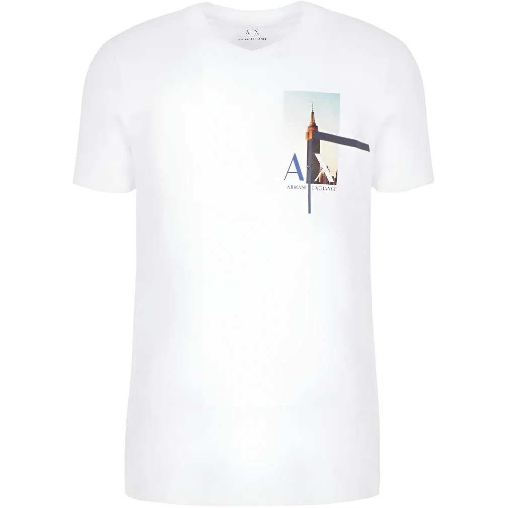 ARMANI EXCHANGE Slim Fit Stretch Jersey Cotton Logo Design T-Shirt T