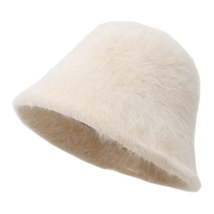 山一丸 保暖韩系时尚纯色毛茸茸防寒护耳#好运 兔毛混纺 渔夫帽 女款