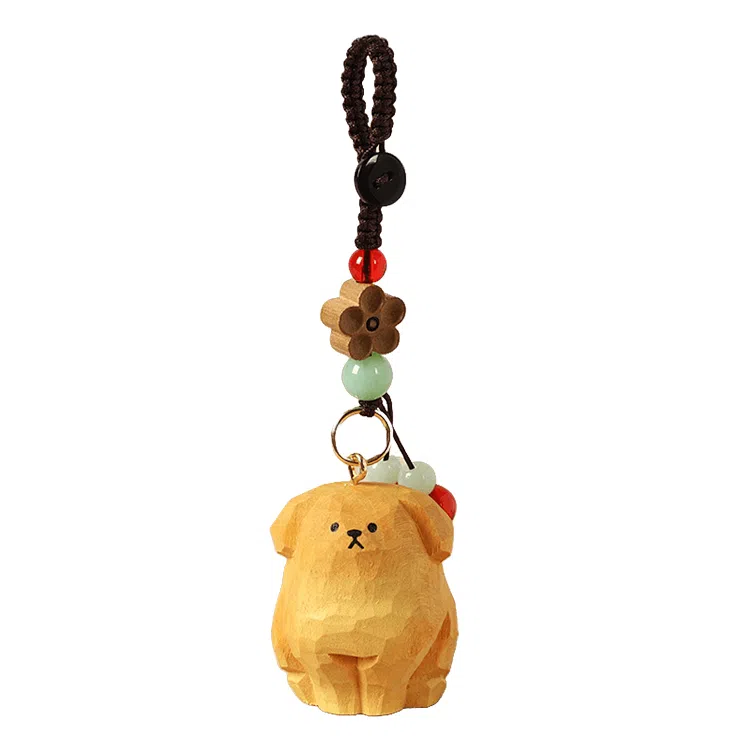 心水好物 纯手工木雕独特趣味可爱白毛 木 挂件 男女同款情侣款