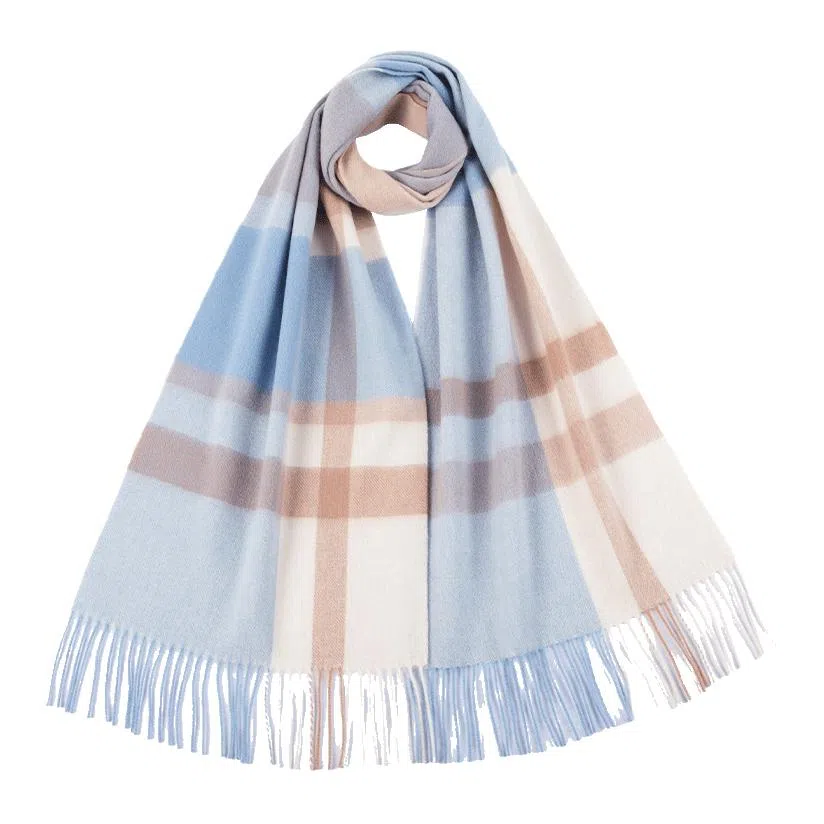 红豆 品牌舒适透气保暖条纹格子 羊毛 绒线围巾 男女同款情侣款