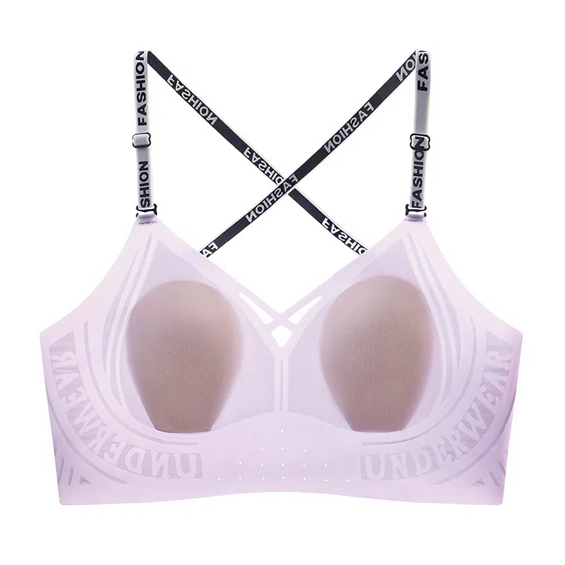 欧迪芬 亲肤运动大胸显小收副乳防下垂上托无钢圈果冻条轻盈舒适聚拢简约纯色无痕自然文胸 女款