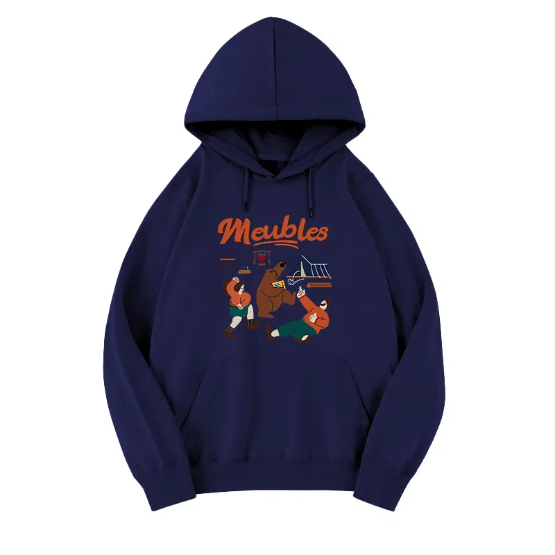 莫代尔 秋冬个性百搭嘻哈街头风设计感复古加宽简约连帽款卫衣外出可穿打底衣 男女同款