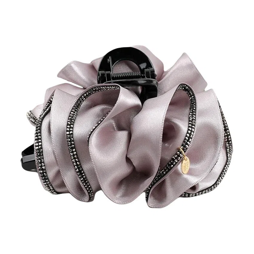 彤彤兔 韩式褶皱卷边轻奢高级感 布料 发夹 女款