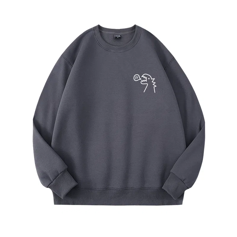 莫代尔 秋冬个性慵懒多色可选百搭舒适纯色落肩设计感嘻哈风卫衣打底衣 男女同款