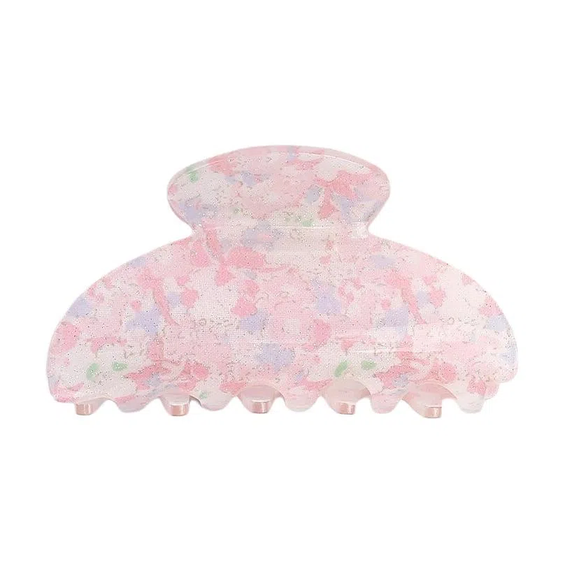 彤彤兔 闪碎花抓夹大号清新雏菊后脑勺盘发鲨鱼夹发饰 亚克力 发夹 女款