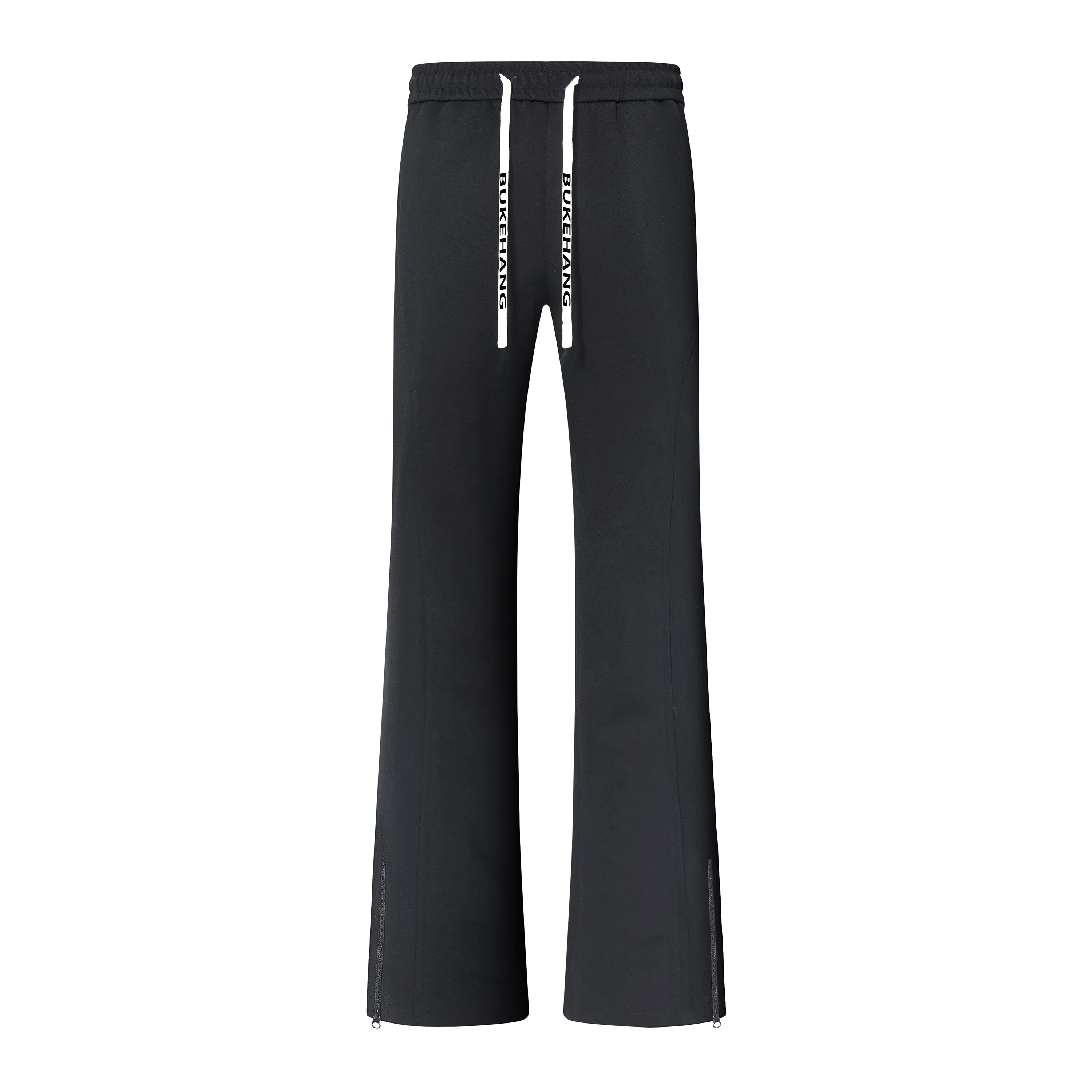 【华棉重磅直筒微喇两穿卫裤】布客行 显高显瘦港风设计感拉链抽绳系带松紧腰宽松大码美式复古高街百搭柔软显腿长裤子休闲裤 男女同款