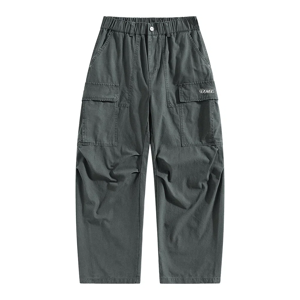 【dme】 日系简约纯色宽松直筒裤子秋季百搭潮流美式复古阔腿裤春秋修饰腿型长裤休闲纯棉工装裤 男女同款