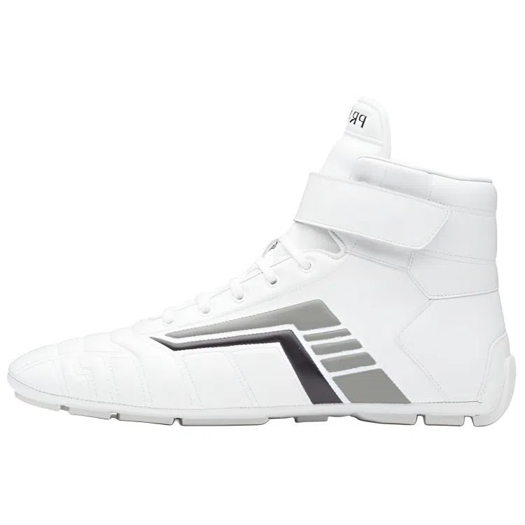 Prada Leather Polo Boots White