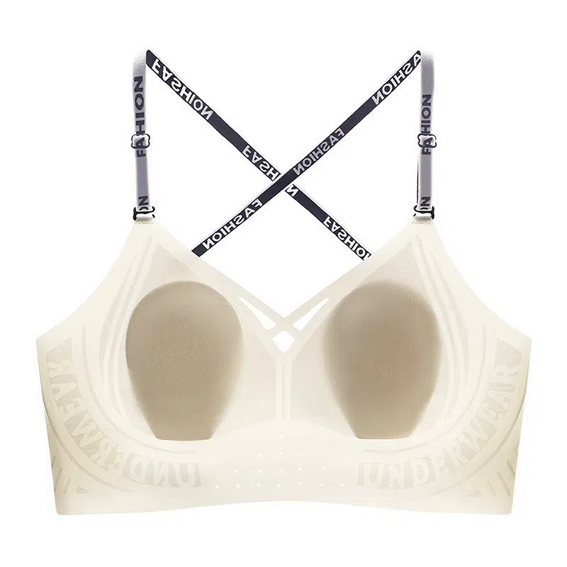 欧迪芬 亲肤运动大胸显小收副乳防下垂上托无钢圈果冻条轻盈舒适聚拢简约纯色无痕自然文胸 女款